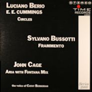 Luciano Berio, Circles/Frammento/Aria With Fontana Mix